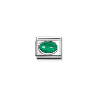 Composable Classic HARD STONES steel and 925 sterling silver MALACHITE