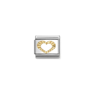 Composable Classic SYMBOLS steel and 18k gold Diamond heart profile