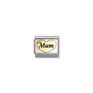 Composable Classic SYMBOLS steel, enamel and 18k gold Mum heart