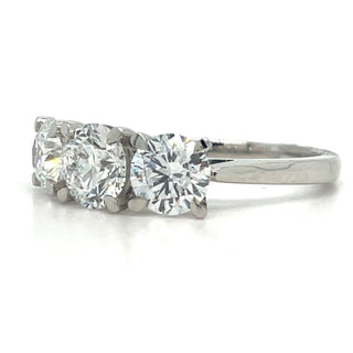 Platinum Laboratory Grown 2.56ct Three Stone Diamond Ring
