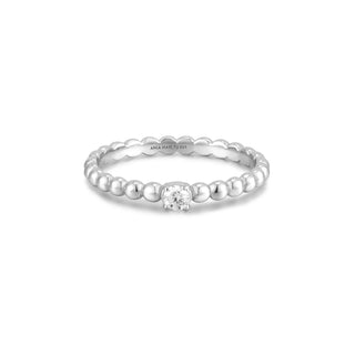 Ania Haie Silver Cubic Zirconia Round Dome Ring