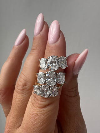 Angelina - 18ct Yellow Gold 2.11ct Laboratory Grown Oval Three Stone Diamond Engagement Ring