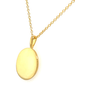Golden Round Polished Disc Necklace