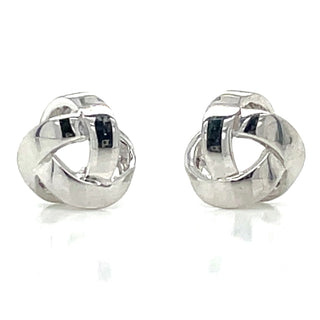 9ct White Gold Twisted Knot Stud Earrings