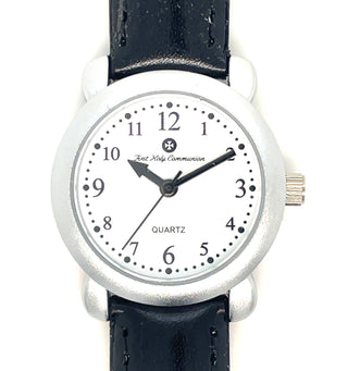 Boys Communion Watch With Black Leather Strap