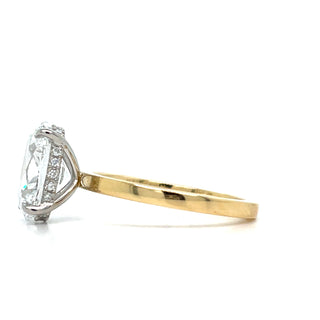 Joy - 18ct Yellow Gold Laboratory Grown 2.71ct Oval Solitaire Diamond Engagement Ring With Hidden Halo