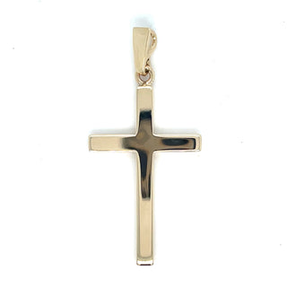 Vintage 9ct Yellow Gold Plain Cross Pendant