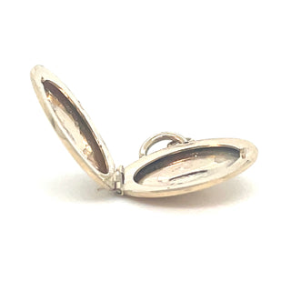 Vintage 9ct Yellow Gold Half Engraved Round Locket Pendant
