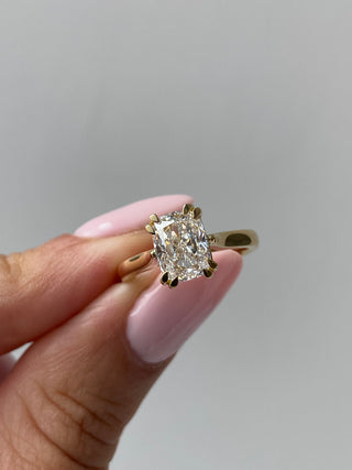 Claire - 18ct Yellow Gold 2.01ct Laboratory Grown Elongated Cushion Cut Double Claw Diamond Ring