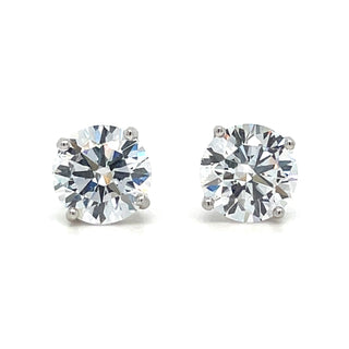 Sterling Silver Cz 7mm Round Stud Earrings