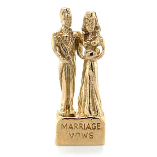 Vintage 9ct Yellow Gold Marriage Vows Charm