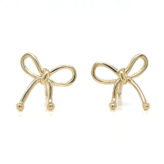 9ct Yellow Gold Bow Stud Earrings