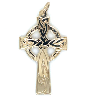 Vintage 9ct Yellow Gold Celtic Design Cross Pendant