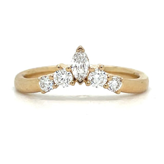 18ct Yellow Gold Laboratory Grown 0.33ct Marquise And Pear Crown Diamond Ring