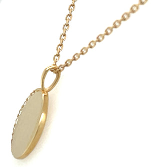 9ct Yellow Gold Moon Edged Disc Necklace