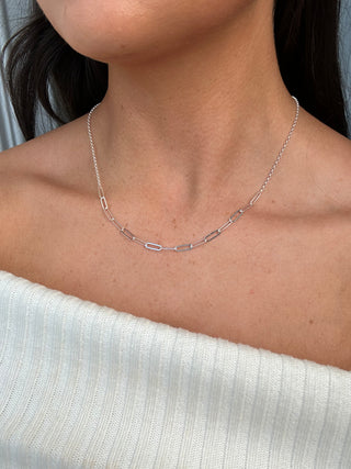 Sterling Silver Paper Link Adjustable Chain