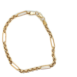Vintage 9ct Yellow Gold Mixed Link Bracelet