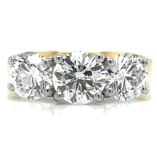 Rosie - 18ct Yellow Gold 2.62ct Laboratory Grown Round Brilliant Three Stone Diamond Ring