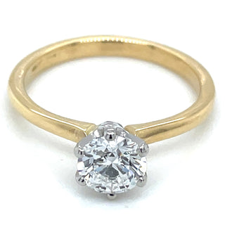 Evie - 18ct Yellow Gold Laboratory Grown 0.80ct Round Brilliant Solitaire Six Claw Diamond Engagement Ring