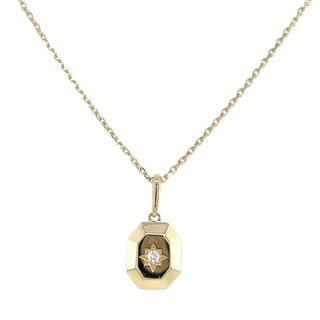9ct Yellow Gold Disc North Star Cz Necklace