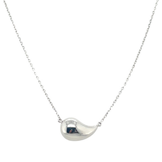 9ct White Gold Small Teardrop Necklace