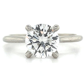 platinum round solitaire diamond engagement ring