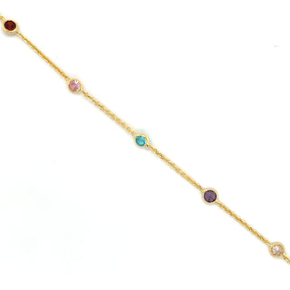 Golden Multi Coloured Bezel Set Bracelet