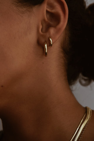 Small Golden Tube Hoops