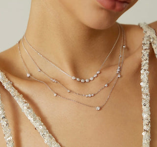 Ania Haie Silver Sparkling Bezel Cubic Zirconia Station Necklace