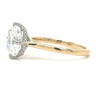 Aoife - 14ct Yellow Gold Laboratory Grown Cushion Solitaire With Hidden Diamond Halo