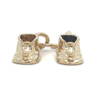 Vintage 9ct Yellow Gold Baby Boots Charm