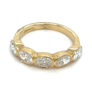 18ct Yellow Gold 1.37ct Laboratory Grown Horizontal Oval Diamond Ring