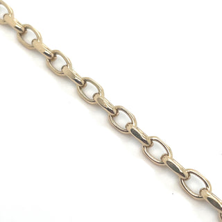 Vintage 9ct Yellow Gold Small Oval Link 8” Bracelet