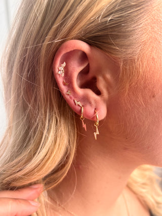 9ct Yellow Gold Lightening Bolt Stud Earrings