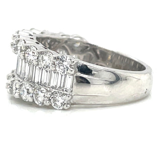 Platinum Laboratory Grown Round And Baguette Diamond Ring