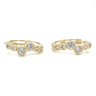 9ct Yellow Gold Round Cz Hoop Earrings