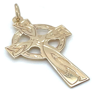 Vintage 9ct Yellow Gold Celtic Design Cross Pendant