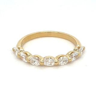 18ct Yellow Gold 0.90ct Laboratory Grown Seven Stone Horizontal Oval Diamond Ring