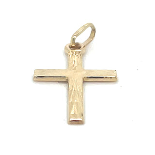 9ct Yellow Gold Detailed Cross Pendant