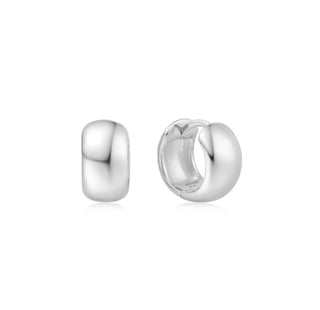 Ania Haie Silver Chubby Small Huggie Hoop Earrings