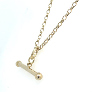 Vintage 9ct Yellow Gold 18” Round Belcher Chain With T-Bar