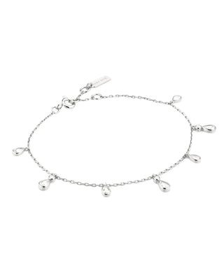 Ania Haie Silver Bezel-Set Teardrop Dangle Station Bracelet