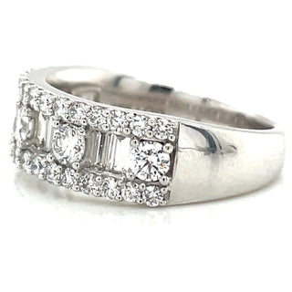14ct White Gold 1.20ct Laboratory Grown Round & Baguette Diamond Ring