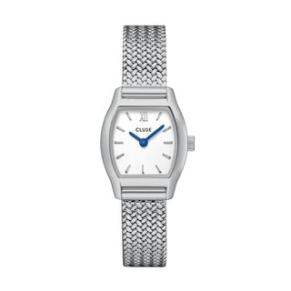 Cluse Tonnette Mini Watch Mesh, White, Silver Colour