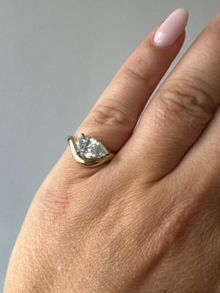 Cara - 18ct Yellow Gold 2.01ct Laboratory Grown Horizontal Pear Cut Diamond Shaped Band Ring