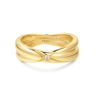 Ania Haie Gold Cross Double Ring