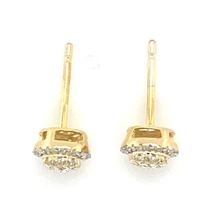 14ct Yellow Gold 0.24ct Laboratory Grown Cluster Diamond Earrings