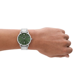 Armani Ruggero Gents Stainless Steel Green Dial Watch