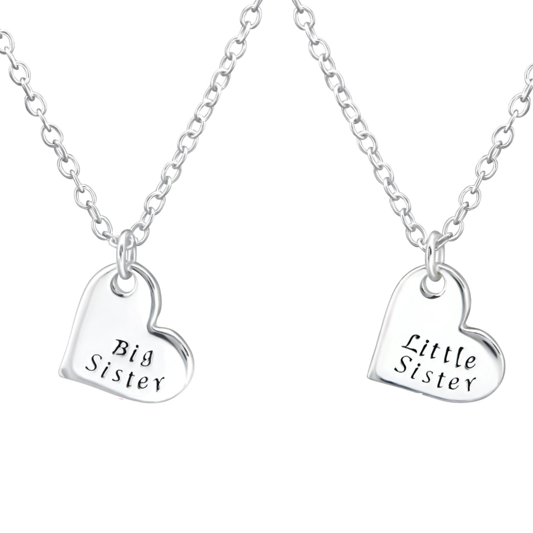Big sister little sister sterling silver necklace discount