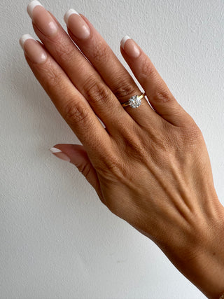 Hailey - 18ct Yellow Gold 1.40ct Laboratory Grown Round Brilliant Solitaire with Hidden Halo